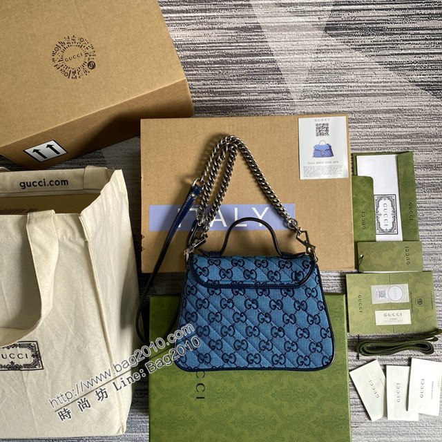 Gucci新款包包 古馳GGMarmont系列手提包 背面配以心形圖案 Gucci鏈條單肩斜挎包 583571  ydg3253